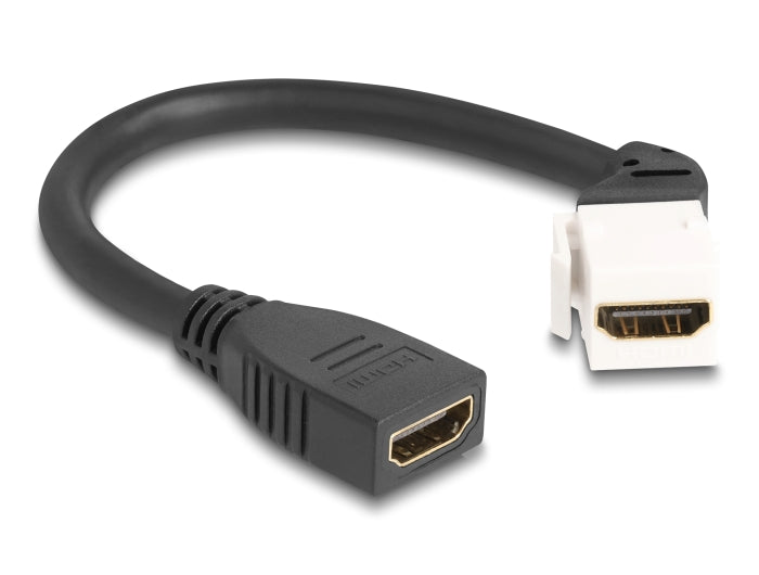 Delock Keystone Modul Kabel HDMI Buchse zu Buchse 45° gewinkelt 8K 60 Hz 20 cm schwarz
