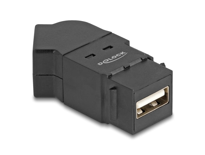 Delock Keystone Modul USB 2.0 Typ-A Einbaubuchse zu Typ-A Buchse 45° gewinkelt schwarz