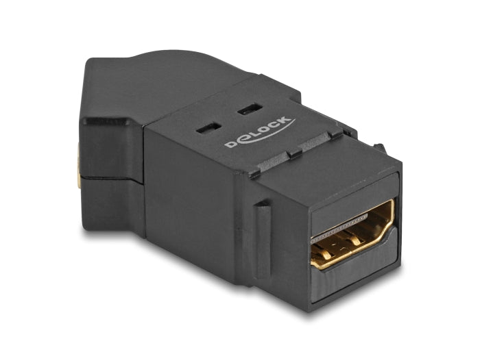Delock Keystone Modul HDMI Einbaubuchse zu HDMI Buchse 45° gewinkelt 8K 60 Hz schwarz