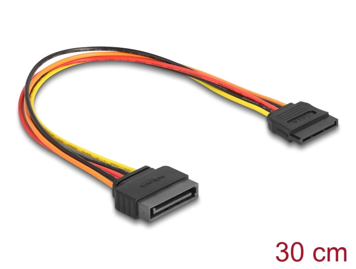 Delock Verlängerungskabel Power SATA 15 Pin Stecker > SATA 15 Pin Buchse 30 cm