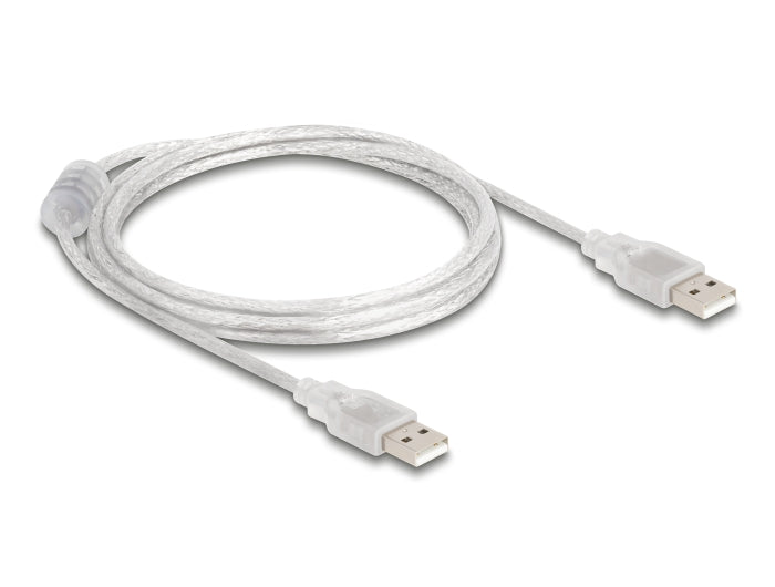 Delock Kabel USB 2.0 Typ-A Stecker > USB 2.0 Typ-A Stecker 1,5 m transparent