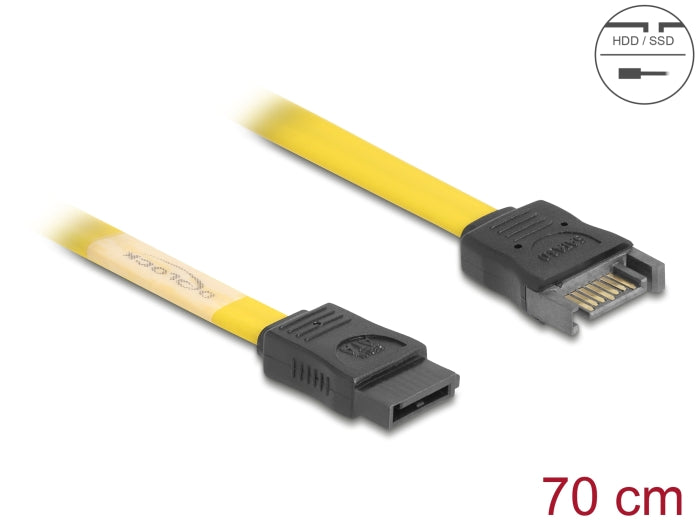 Delock SATA 6 Gb/s Verlängerungskabel 70 cm gelb