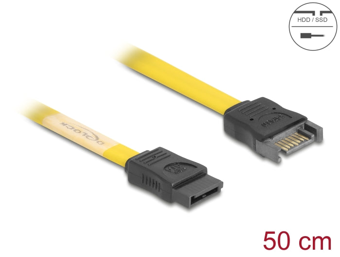 Delock SATA 6 Gb/s Verlängerungskabel 50 cm gelb
