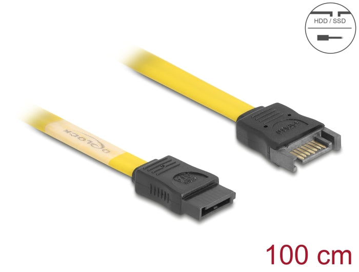 Delock SATA 6 Gb/s Verlängerungskabel 100 cm gelb