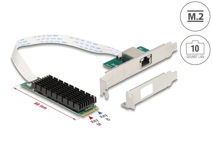 Delock M.2 Key B+M 1 x RJ45 10 Gigabit LAN Netzwerkkarte