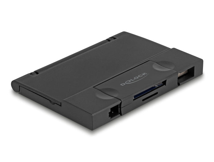 Delock Card Reader USB 5 Gbps USB Type-C™ / Typ-A für SD und Micro SD Speicherkarten mit praktischem Speicherkarten Etui - schwarz