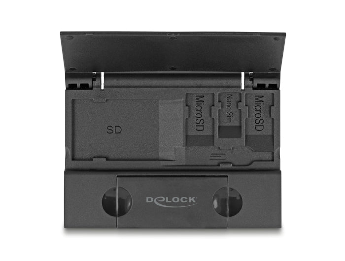 Delock Card Reader USB 5 Gbps USB Type-C™ / Typ-A für SD und Micro SD Speicherkarten mit praktischem Speicherkarten Etui - schwarz
