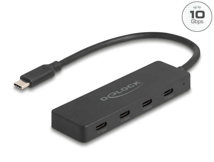 Delock USB 10 Gbps USB Type-C™ Hub mit 4 x USB Type-C™ Buchse schwarz