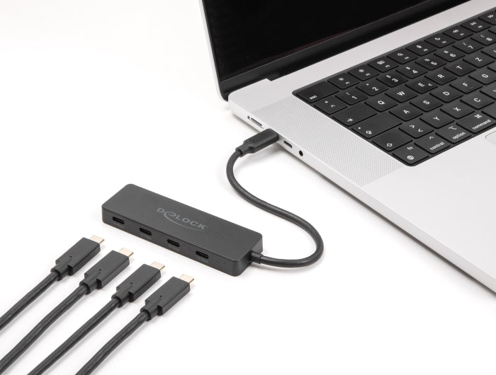 Delock USB 10 Gbps USB Type-C™ Hub mit 4 x USB Type-C™ Buchse schwarz