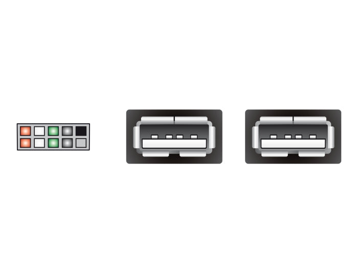 Delock USB Kabel Pin Header Buchse > 2 x USB 2.0 Typ-A Buchse 40 cm