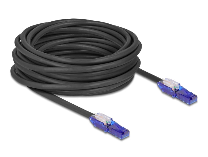Delock RJ45 Netzwerkkabel Cat.6 UTP mit 180° winkelbaren Steckern schwarz 10 m