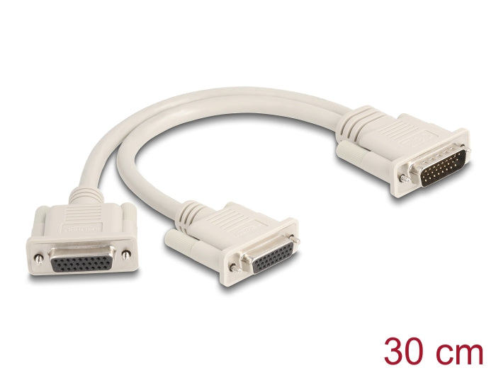 Delock Adapter Y-Kabel Splitter D-Sub HD 26 Pin Stecker zu 2 x D-Sub HD 26 Pin Buchse mit Schrauben 30 cm