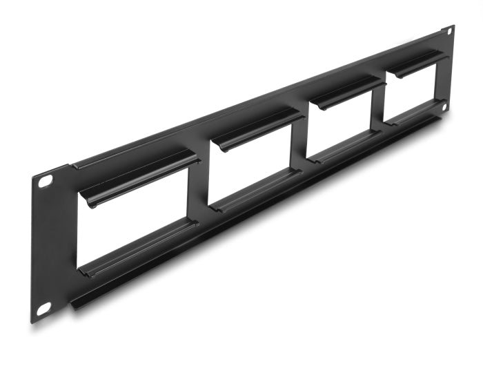 Delock Easy 45 19″ Patchpanel Ausschnitt 4 x 90,5 x 45,2 mm, 2 HE, schwarz