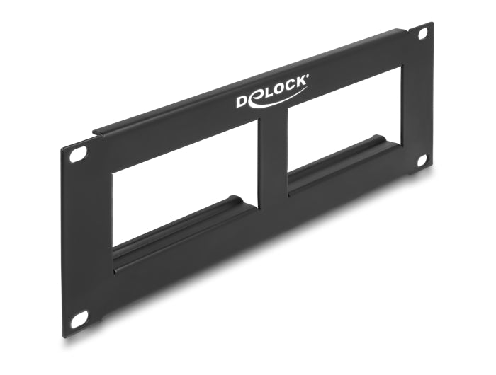Delock Easy 45 10″ Patchpanel Ausschnitt 2 x 90,5 x 45,2 mm, 2 HE, schwarz