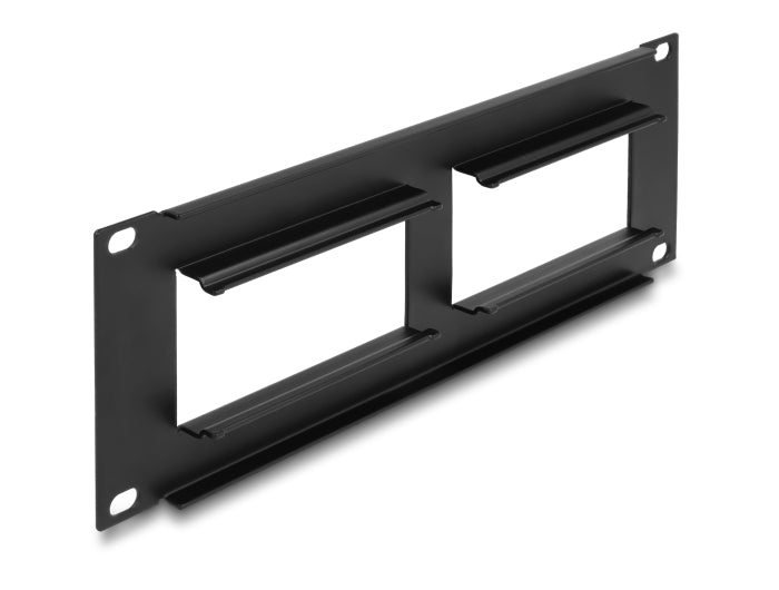 Delock Easy 45 10″ Patchpanel Ausschnitt 2 x 90,5 x 45,2 mm, 2 HE, schwarz