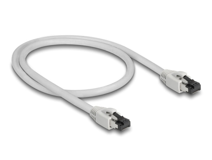 Delock RJ45 Netzwerkkabel Cat.8.1 S/FTP 0,5 m bis 40 Gbps grau