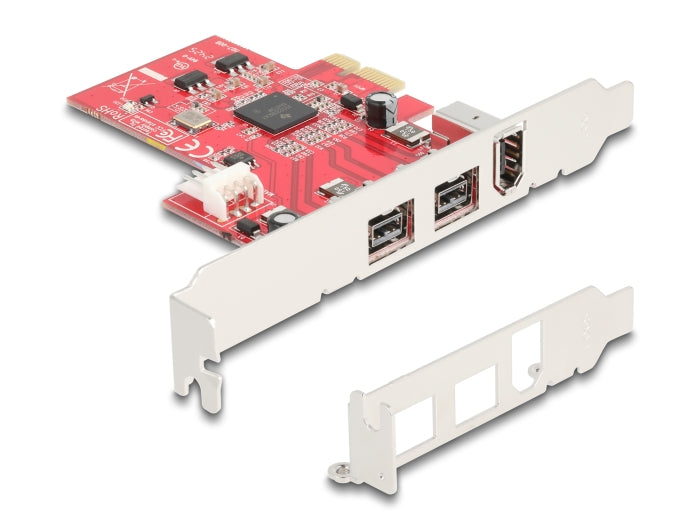 Delock PCI Express x1 Karte zu 2 x extern FireWire B + 1 x extern FireWire A - Low Profile Formfaktor