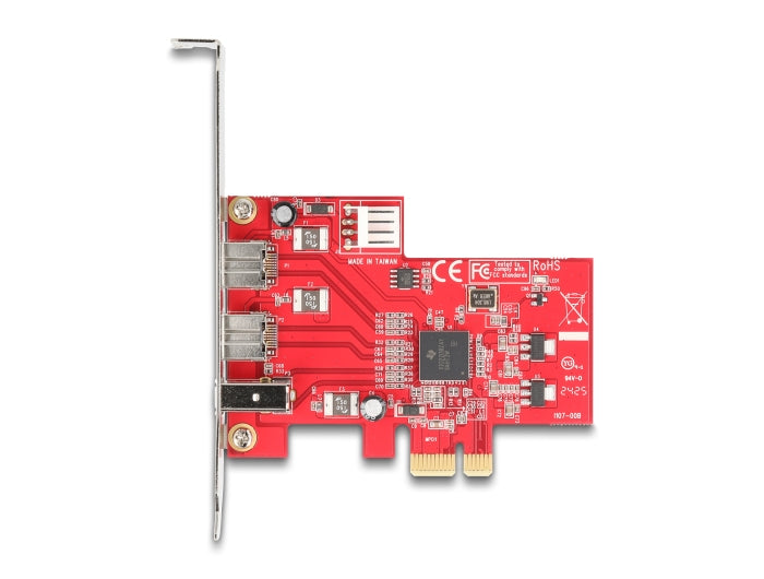 Delock PCI Express x1 Karte zu 2 x extern FireWire B + 1 x extern FireWire A - Low Profile Formfaktor