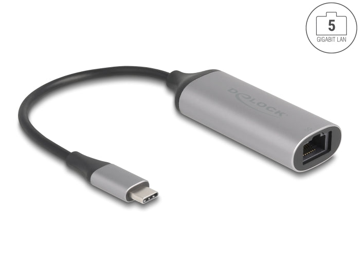 Delock USB Type-C™ Netzwerk Adapter 5 Gigabit LAN 1 x RJ45