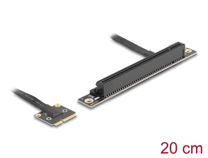 Delock Adapter Mini PCIe Stecker zu PCIe 3.0 x16 Slot 90° gewinkelt mit Kabel 20 cm