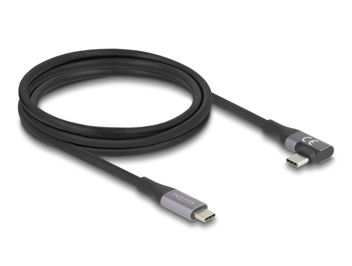Delock USB 20 Gbps Kabel gewinkelt links / rechts USB PD 3.1 Extended Power Range 240 W 2 m
