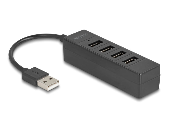 Delock USB Hub 4 Port USB 2.0 mit 4 x USB Typ-A Buchse schwarz