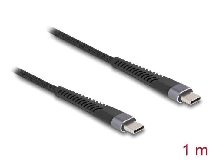 Delock USB 2.0 Kabel USB Type-C™ Stecker zu Stecker mit verlängertem Knickschutz 60 W 1 m