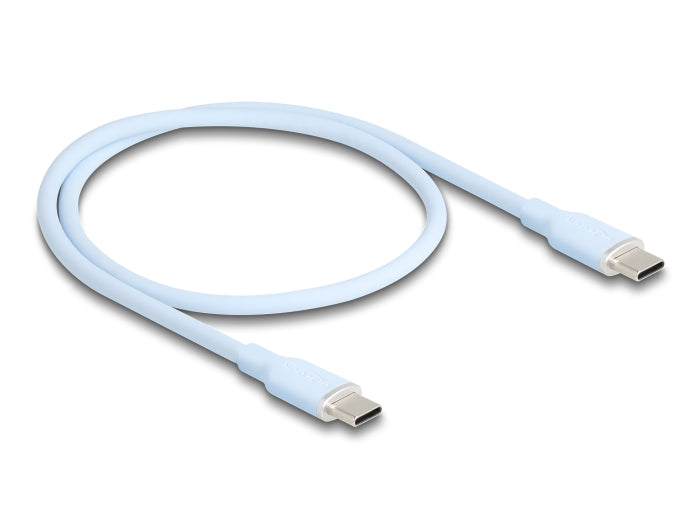 Delock USB 2.0 Kabel USB Type-C™ Stecker zu Stecker PD 3.0 60 W 0,5 m blau Silikon