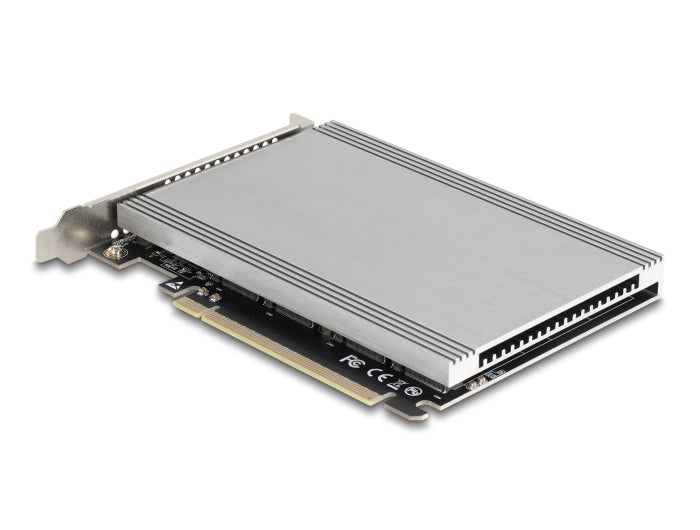 Delock PCI Express x16 Karte zu 4 x intern NVMe M.2 Key M mit Kühlkörper - Bifurcation (LxB: 145 x 111 mm)