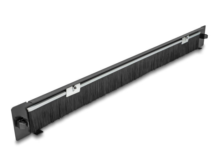 Delock 19″ 1 HE Kabelmanagement Bürstenleiste unten offen werkzeugfrei schwarz