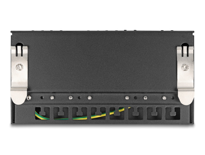 Delock Mini Desktop Patchpanel RJ45 Buchse 8 Port Cat.6A geschirmt schwarz - zur Montage an Tisch, Wand oder Hutschiene