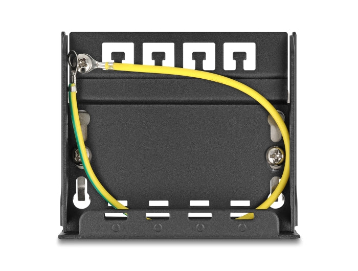 Delock Leergehäuse 4 Port für Keystone RJ-Module schwarz - zur Montage an Tisch, Wand oder Hutschiene
