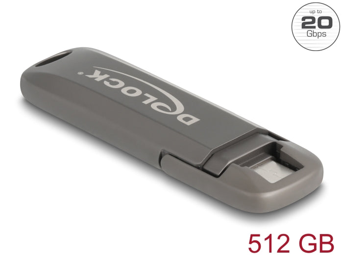 Delock USB 20 Gbps USB-C™ Speicherstick 512 GB, Lesegeschwindigkeit 1980 MB/s - Metallgehäuse