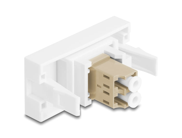 Delock Easy 45 Modul LC Duplex Buchse zu LC Duplex Buchse weiß / beige