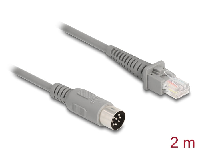Delock Kabel RJ50 Stecker zu DIN 8 Pin Stecker 2 m grau