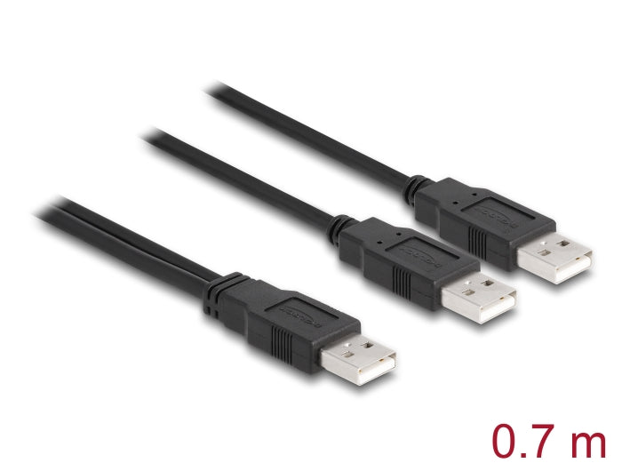 Delock USB 2.0 Kabel Typ-A zu 2 x Typ-A 70 cm