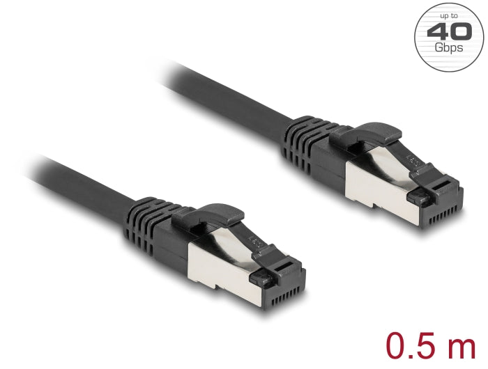 Delock RJ45 Netzwerkkabel Cat.8.1 S/FTP 0,5 m bis 40 Gbps schwarz