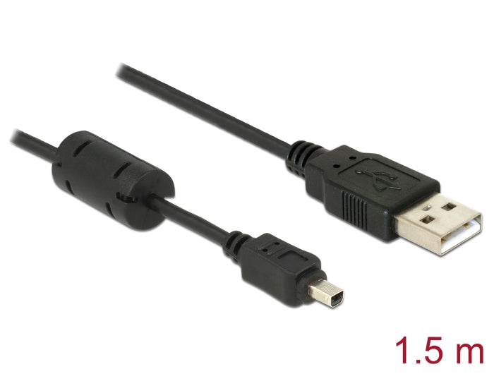 Delock Kamera Kabel USB-B mini 4 Pin Stecker zu USB-A 1,5 m Stecker