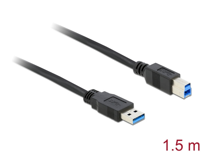 Delock USB 5 Gbps Kabel Typ-A Stecker zu Typ-B Stecker 1,5 m schwarz