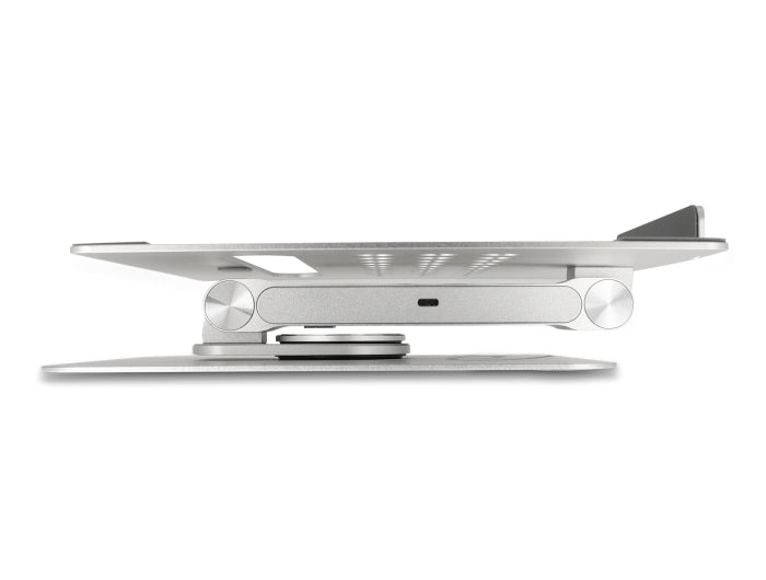 Delock Tablet und Notebook Ständer mit eingebauter Dockingstation 4K - HDMI / Kartenleser / Hub / PD 3.0 90 W - 360° drehbar