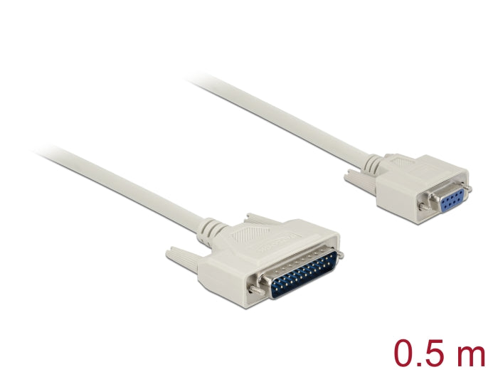 Delock Serielles Kabel D-Sub 25 Stecker zu D-Sub 9 Buchse 0,5 m