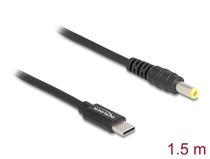 Delock Notebook Ladekabel USB Type-C™ Stecker zu 5,5 x 2,5 mm Stecker