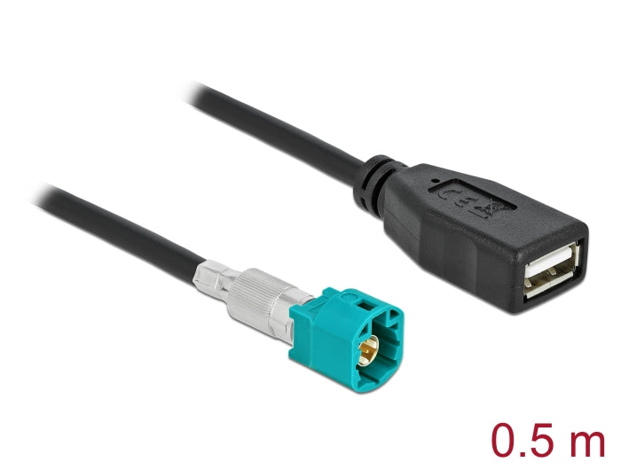 Delock Kabel HSD Z Stecker zu USB 2.0 Typ-A Buchse 0,5 m Premium