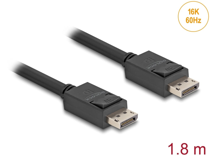 Delock DisplayPort Kabel 16K 60 Hz 80 Gbps 1,8 m