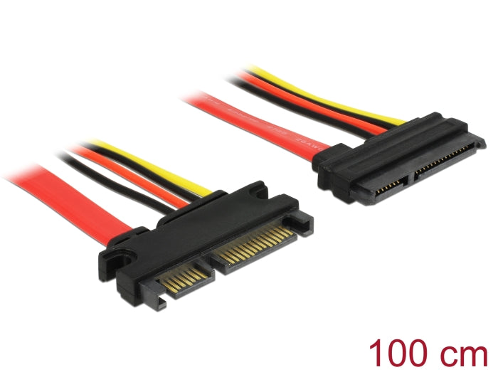 Delock Verlängerungskabel SATA 6 Gb/s 22 Pin Stecker > SATA 22 Pin Buchse (5 V + 12 V) 100 cm