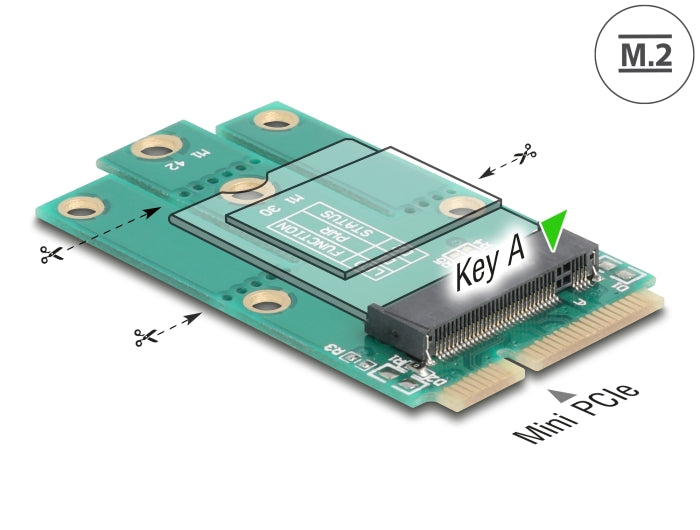 Delock Adapter Mini PCIe Stecker zu M.2 Key A Slot