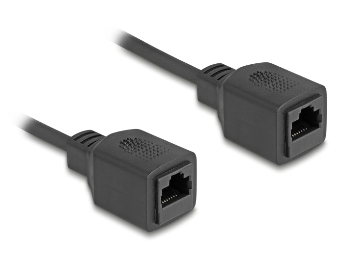 Delock RJ45 Spiralkabel Buchse zu Buchse Cat.5e UTP 1 m bis 3 m schwarz