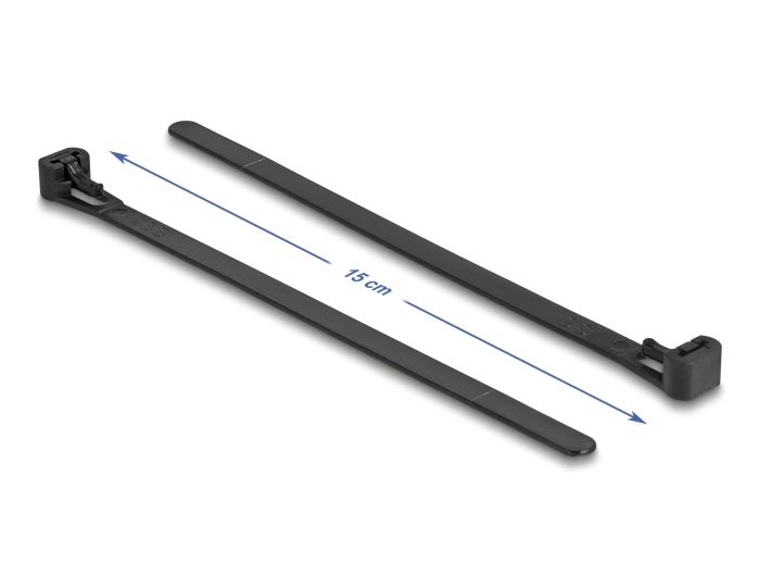 Delock Kabelbinder wiederverwendbar hitzebeständig L 150 x B 7,5 mm 100 Stück schwarz