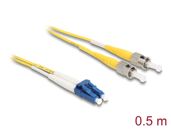 Delock Kabel Lichtwellenleiter LC > ST Singlemode OS2 0,5 m