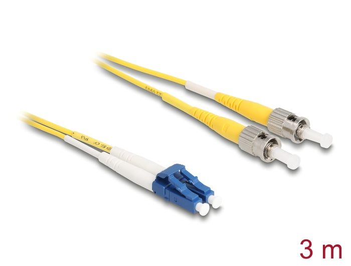 Delock Kabel Lichtwellenleiter LC Duplex zu ST Duplex Singlemode OS2 3 m